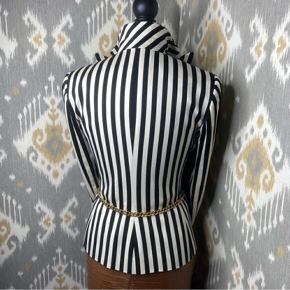 Ralph Lauren Collection ~ Spring 2008 Runway Black & White Stripe Cotton Jacket - Picture 5 of 16